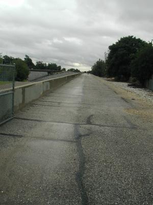  Walking down the path over the dam