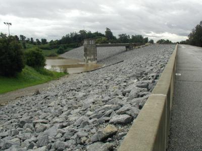 looking over the side of the dam