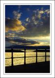 Railings and sunset, Sidmouth (2250)
