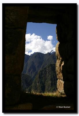 Peering Out at Glaciers, Machu Picchu, Peru