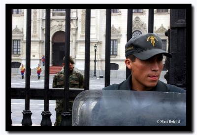 Guards at the Presidential Palace, Lima, Peru