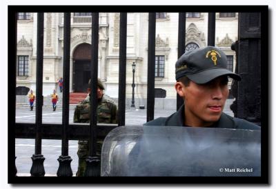 Guards at the Presidential Palace, Lima, Peru