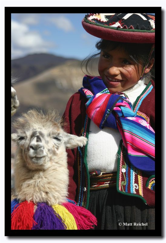 Girl with Llamas, Cusco, Peru