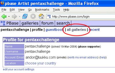 3. enter Pentax galleries