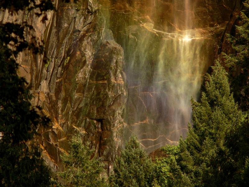 Forming a Rainbow, Bridalveil Fall, Yosemite National Park, California, 2004