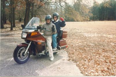 Me and my son on  1986 Kawasaki Voyager