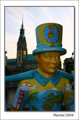 Statue on the bridge,Hamburg