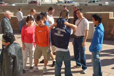 Kids hanging out at Hoover Dam