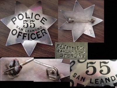 sterling san leandro police badge