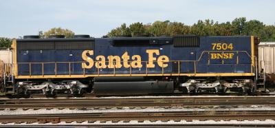 A BNSF B unit sits at Howell