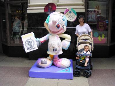 Veronica with Mickey Mouse in Chicago