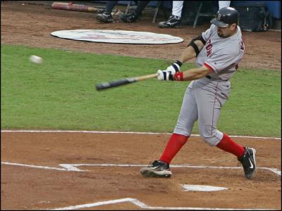 02-The Red Sox Jason Varitek doubles down the line.jpg