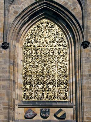 wrought ironwork on the cathedral facade