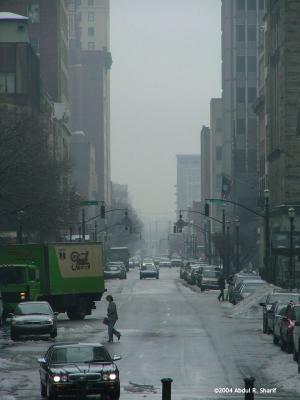 Downtown Louisville On a cold winter day.