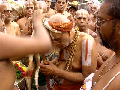 HH accepting Sri Parthasarathi perumal parivatta mariyadai