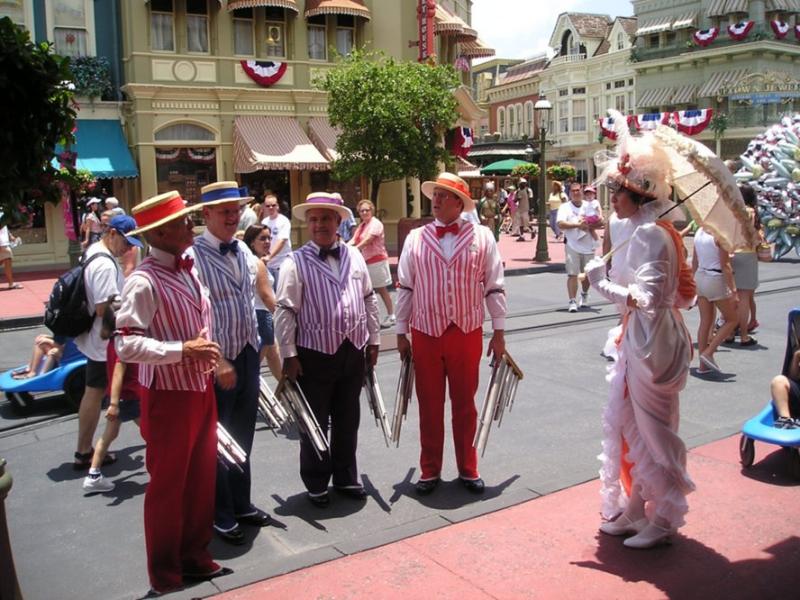 Barbershop quartet on Main Street in DIsney World