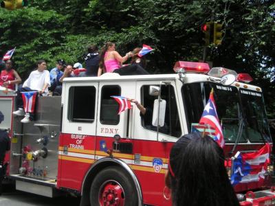 Puerto Rican day parade firetruck