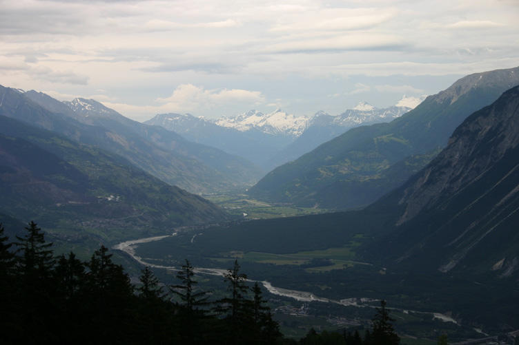 The Rhone valley from Crans Montana towards Visp