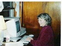 Louise Ladd at her PC