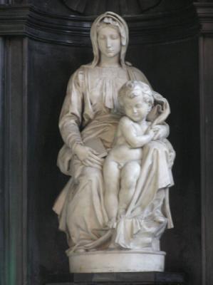Michelangelo's Madonna and Child inside the Church of Our Lady