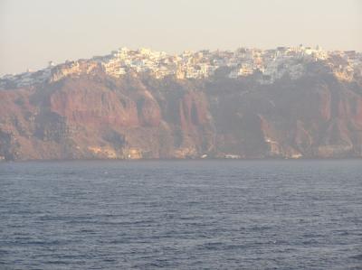 Ferry Entering Santorini Caldera