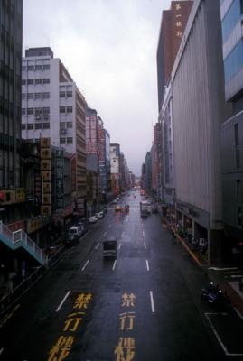 A rainy morning in downtown Taipei