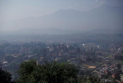 View of Kathmandu through the smog