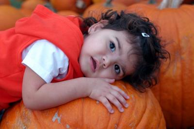 Peyton Hugs Pumpkin