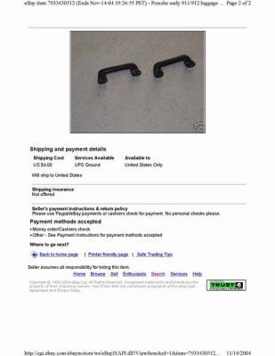 Porsche 911 Luggage Brackets - eBay Nov142004 $30 - Page 2