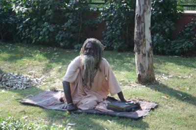 Not a Yogi, but a homless person in Mahatma Gandhi's park