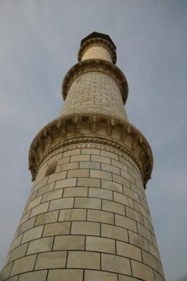 One of the minarets all slanded outward in case of earthquake