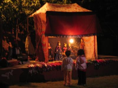 Puppet show for the children on holiday