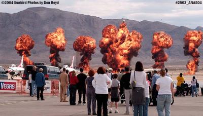 Simulated strafing run by USAF A-10A Thunderbolt II at the 2004 Aviation Nation Air Show stock photo #2503