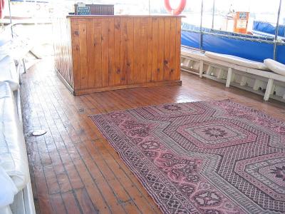 How often do you see a Persian carpet on a boat?