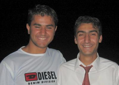 Closer up , Yilmaz and his cousin