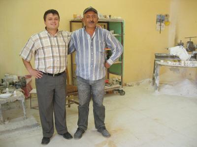 Ismet with the master potter, who's been there 30 years