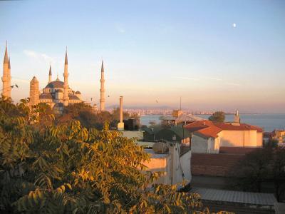 The Blue Mosque, golden at dusk