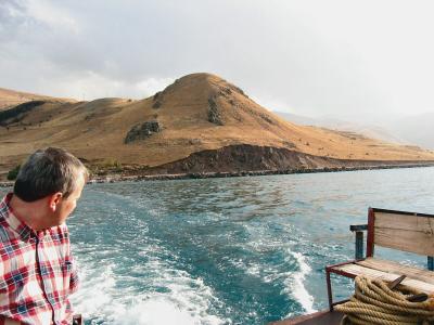 On the way to Akdamar Island, looking back