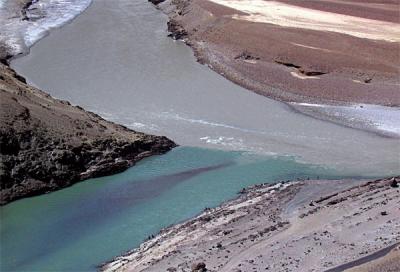Indus-Zanskar river confluence