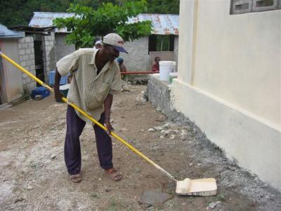 locals helping paint their church