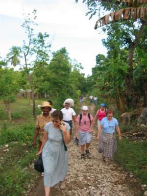 walking to the work site