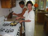 Martha cooking scrambled eggs