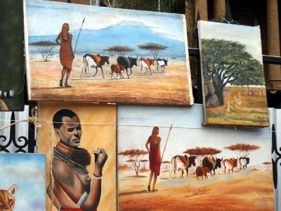 Kenyan paintings at the Saturday market