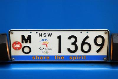 Plate on a Sydney bus