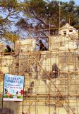 Macaus Fort covered in bamboo scaffolding