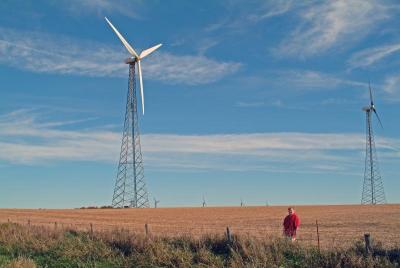 Mick and Power Windmills Near Cherokee, Iowa