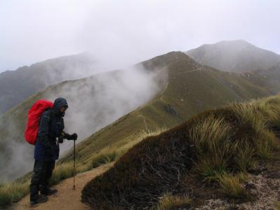 looking back along the ridgetops