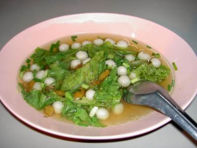 Well-known mini-fish-ball soup of Chiangmai