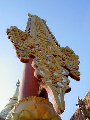 A sacred pole of Wat Chiang Yuen
