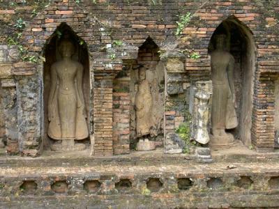 Ancient buddha carved statue at Wat Pasak, Chiang Saen